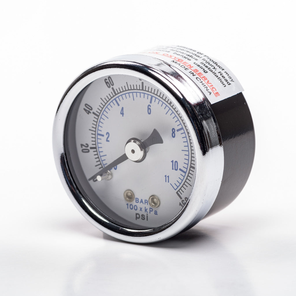 Back-Mount Pressure Gauge for Regulator (1/8" NPT; 0-160psi)