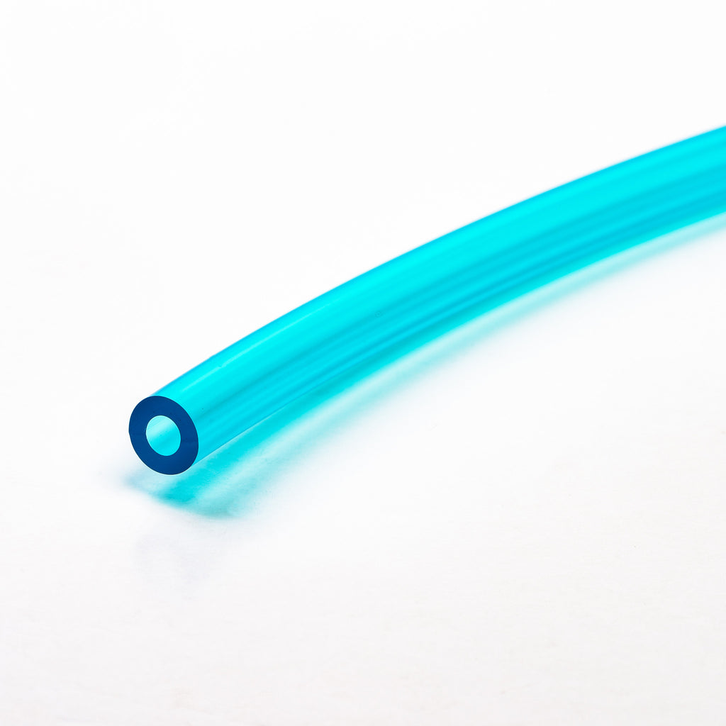 Transparent Polyurethane Tubing (1/4" O.D. x 1/8" I.D., Blue, 12')